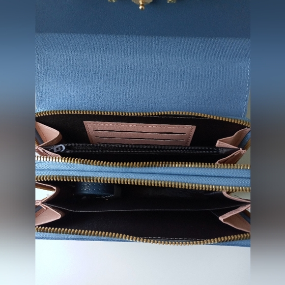 ENDAYCON Crossbody Handbag Blue & Gold - Picture 6 of 8